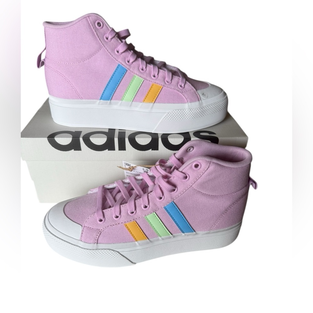 NEW Adidas sneakers Size 8.5 Women’s Bravada 2.0 Purple Platform Hi Top Shoes 💜